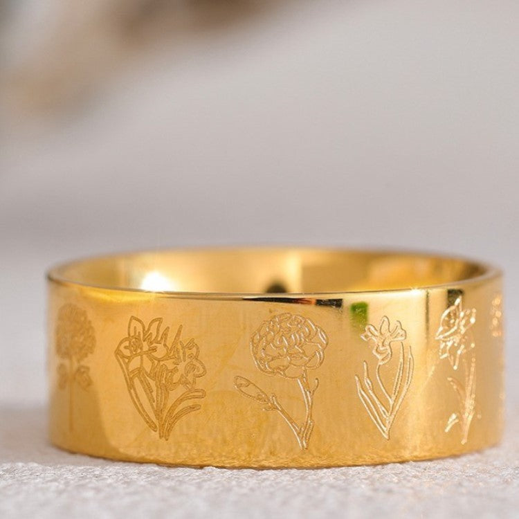Fashion Retro December Flower Ring