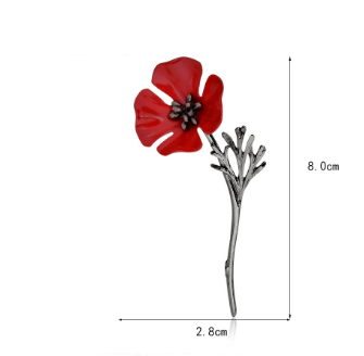 Red flower brooch