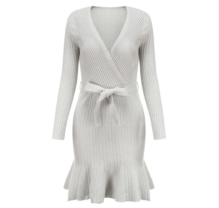 Sexy V Neck Knitted Dress