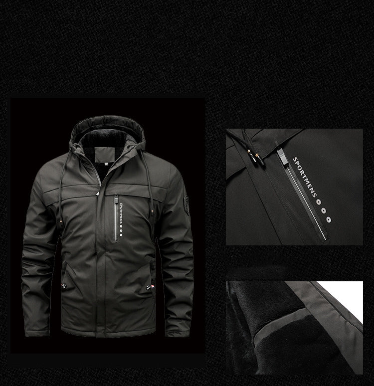 Fleece Hood Men's Jacket