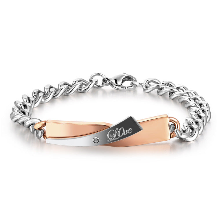 Cross-design Couple Bracelet
