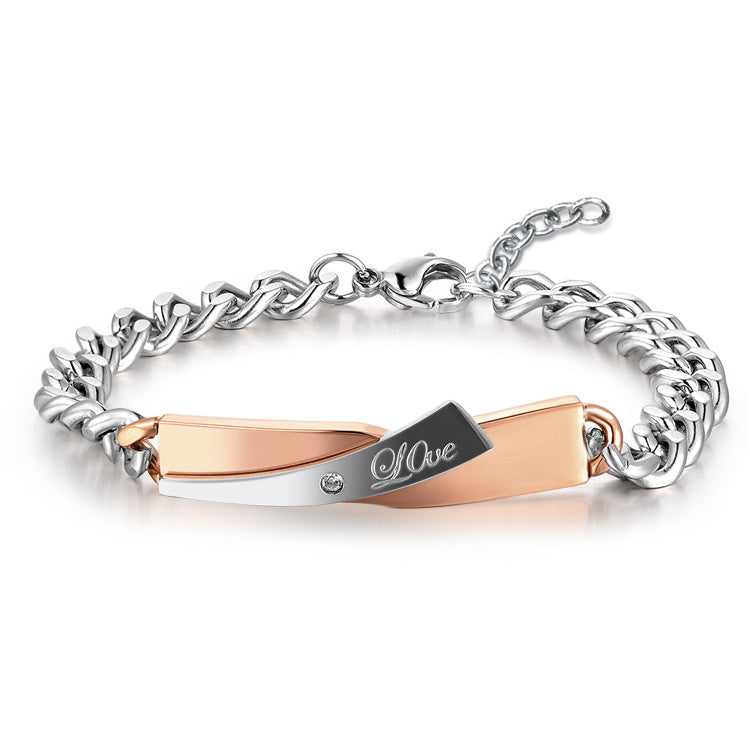 Cross-design Couple Bracelet