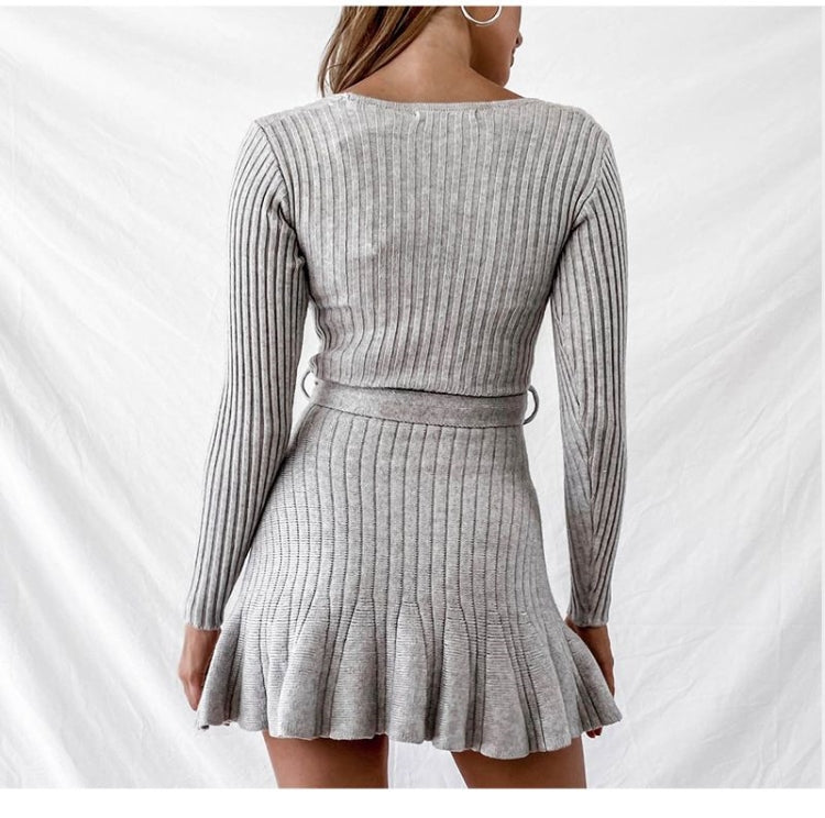 Sexy V Neck Knitted Dress