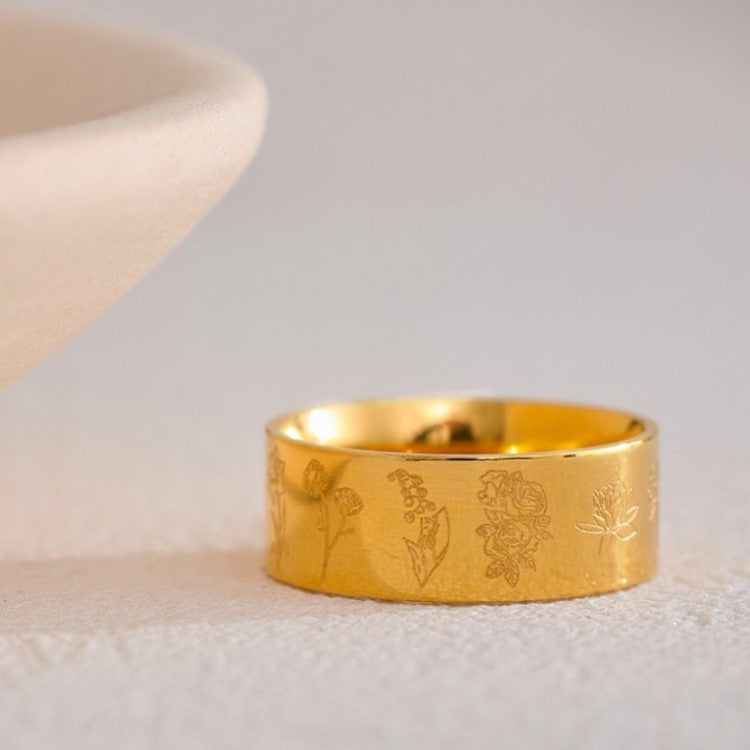 Fashion Retro December Flower Ring