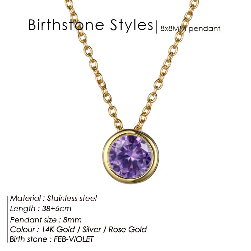 Single December Rhinestone Necklace Women's Short