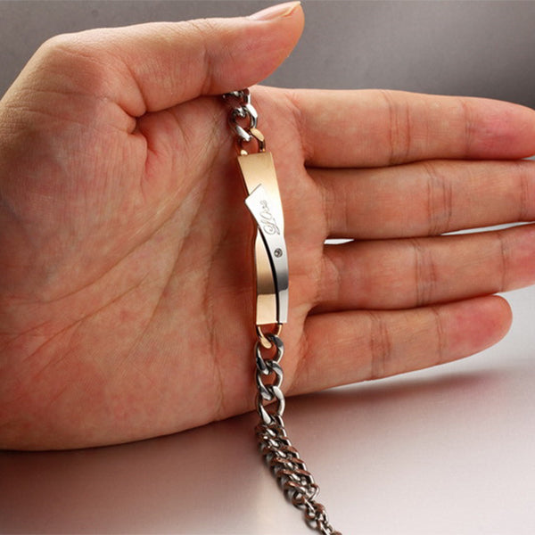 Cross-design Couple Bracelet
