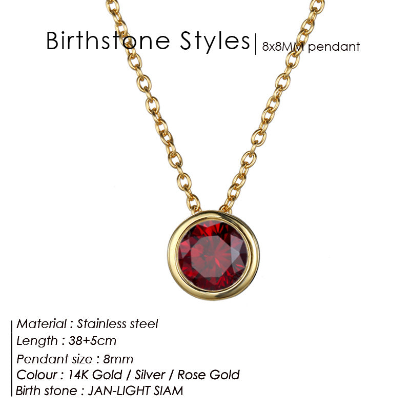 Single December Rhinestone Necklace Women's Short