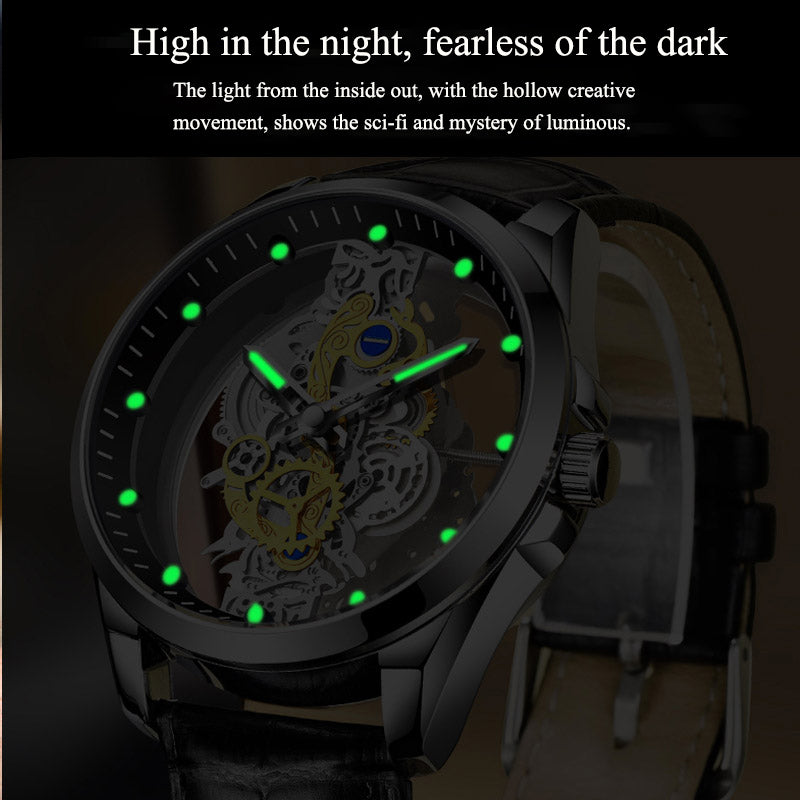 Gold Skeleton Watch