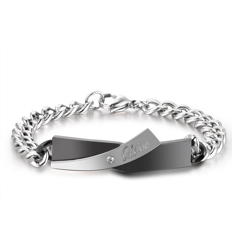 Cross-design Couple Bracelet