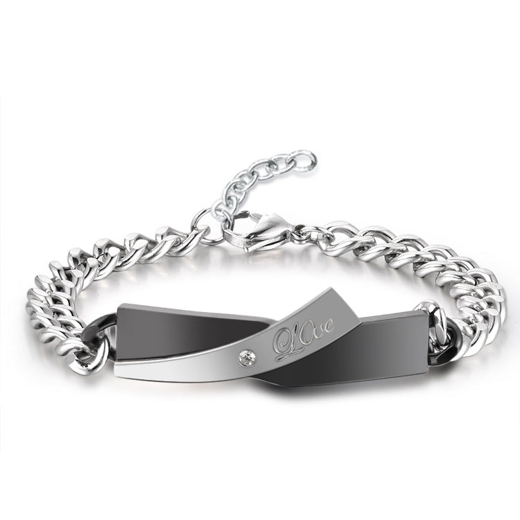 Cross-design Couple Bracelet