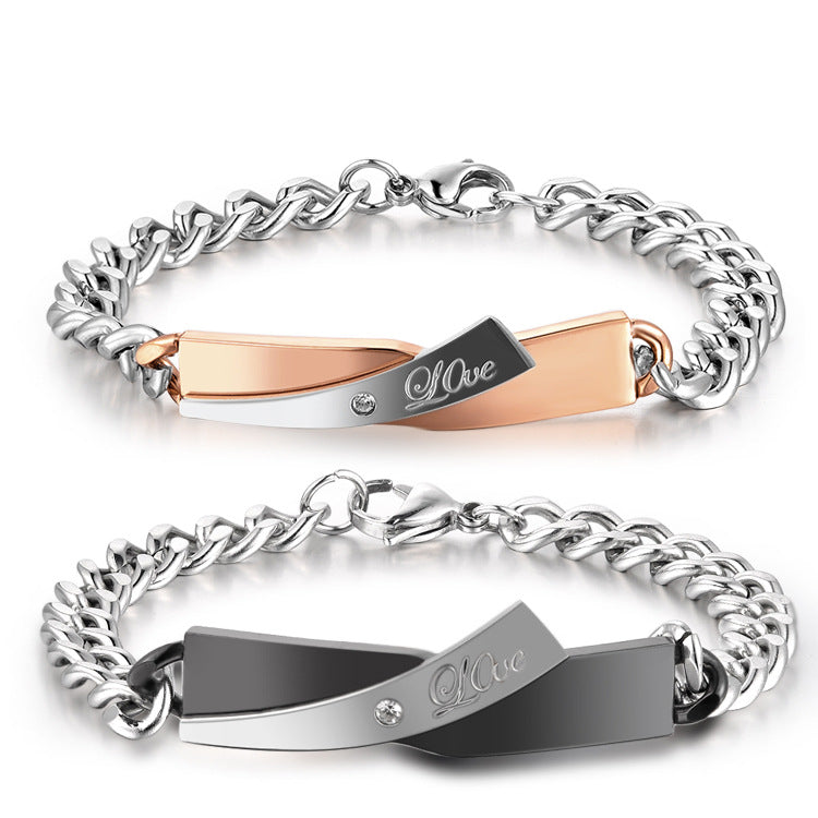 Cross-design Couple Bracelet
