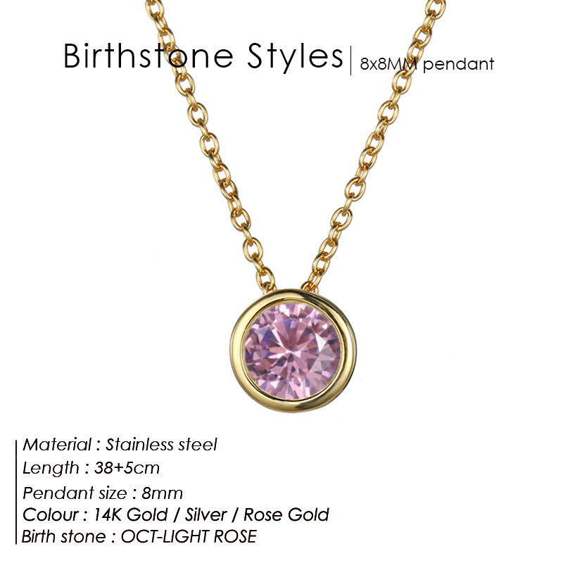 Single December Rhinestone Necklace Women's Short