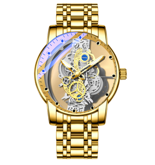 Gold Skeleton Watch