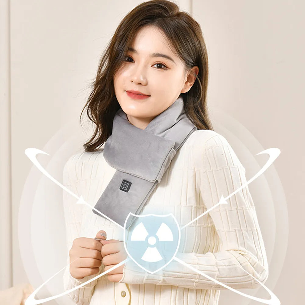 USB Women Men Heating Scarf Temperature Scarf 3 Gears Adjustable USB Charging Heat Control Neck Warmer For Cycling Camping USB Heated Scarf - Temperature Adjustable Heating Scarf