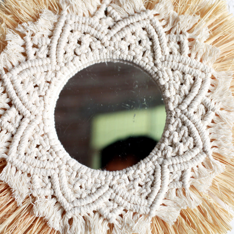 Boho Raffia Wall Mirror