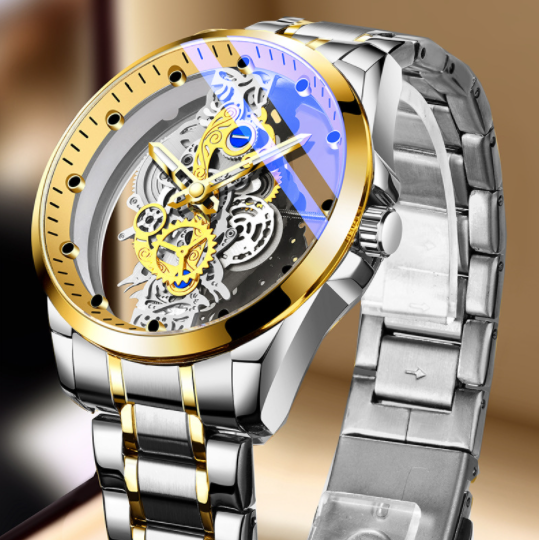 Gold Skeleton Watch