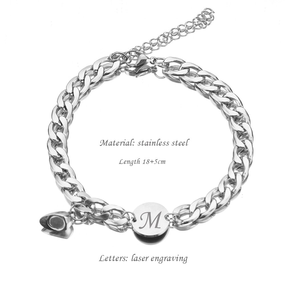 Stainless Steel Couple Bracelet Set