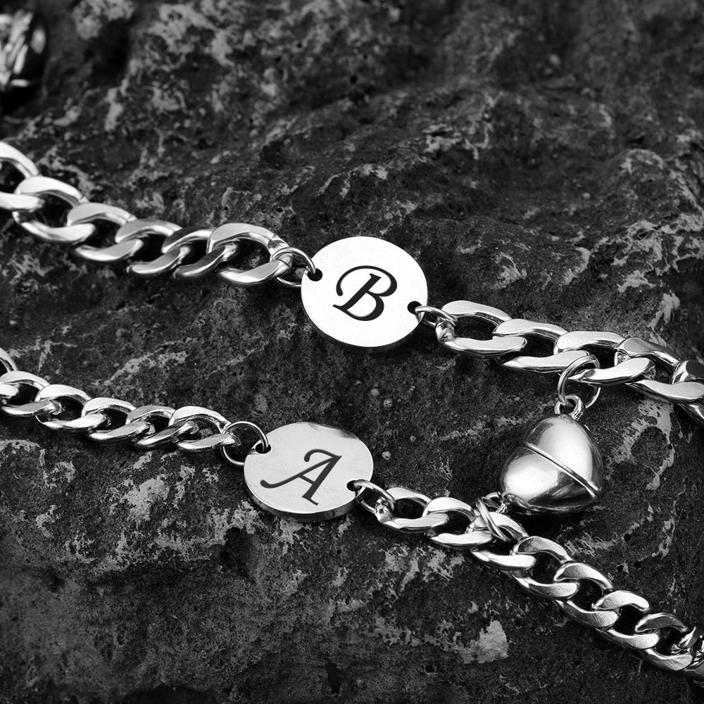 Stainless Steel Couple Bracelet Set