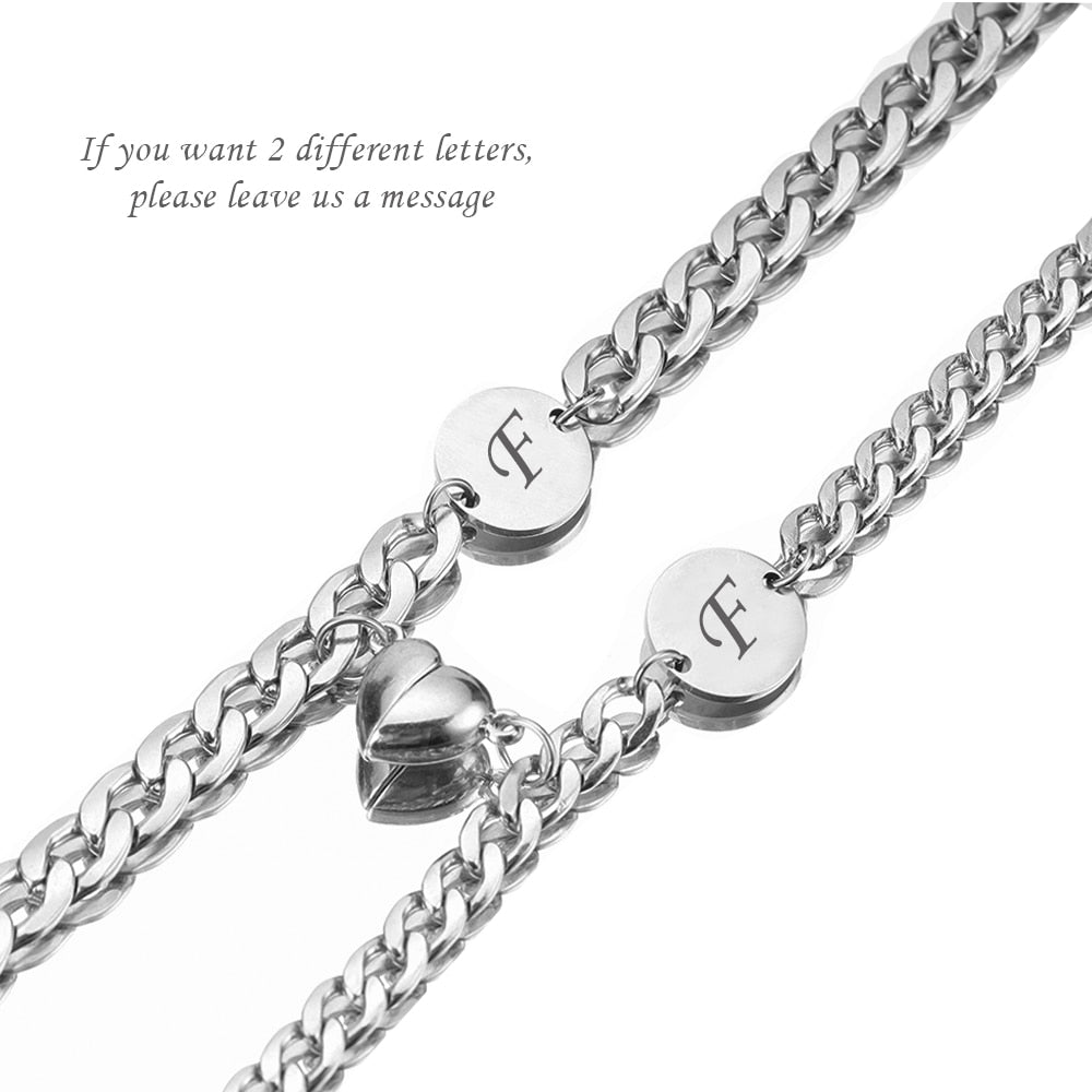 Stainless Steel Couple Bracelet Set
