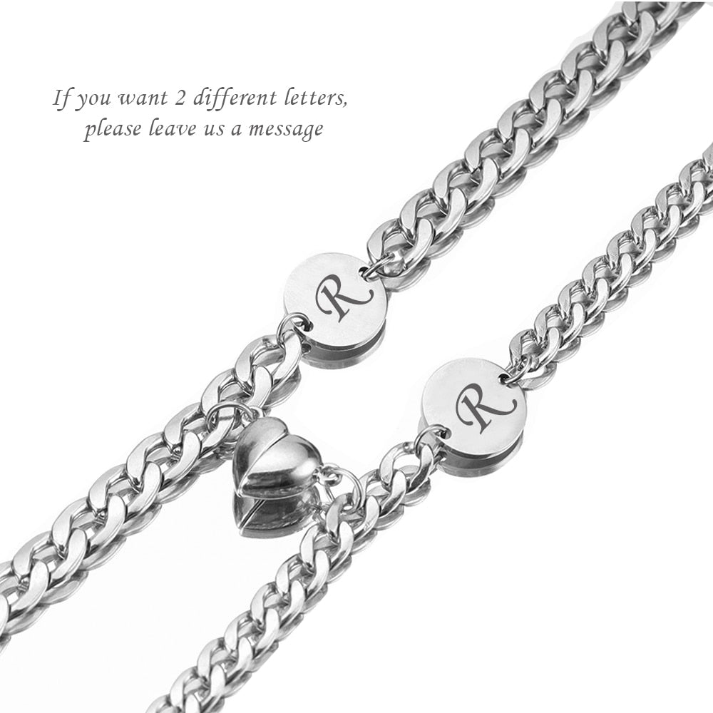 Stainless Steel Couple Bracelet Set