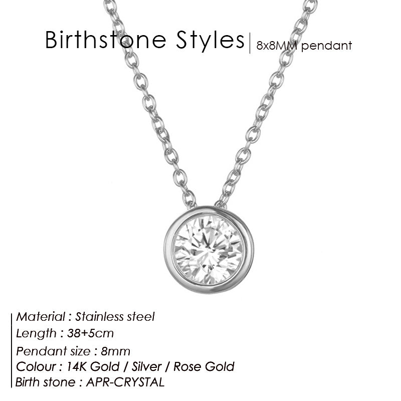 Single December Rhinestone Necklace Women's Short
