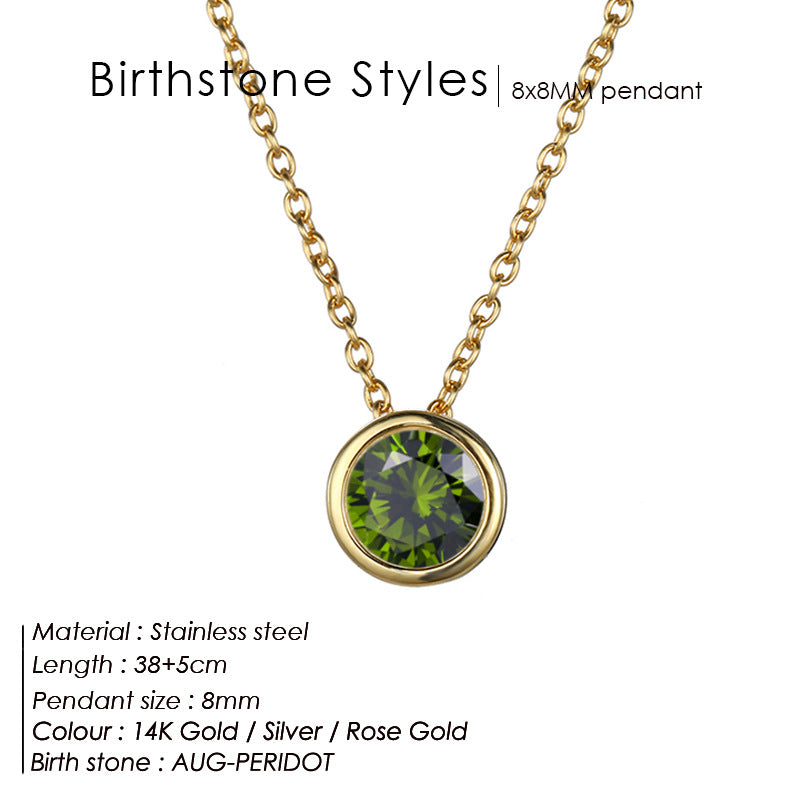 Single December Rhinestone Necklace Women's Short