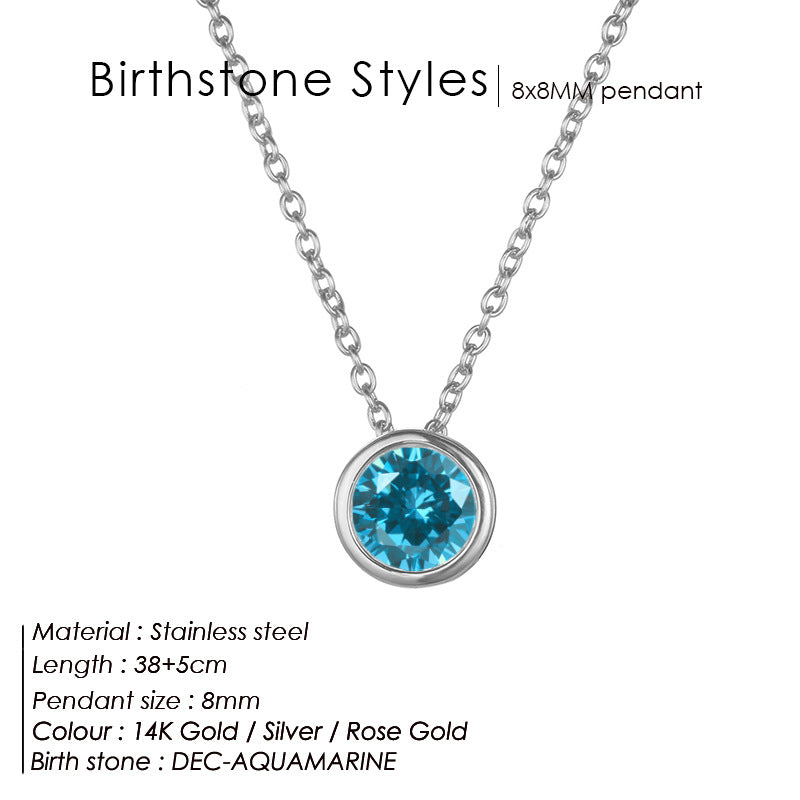 Single December Rhinestone Necklace Women's Short