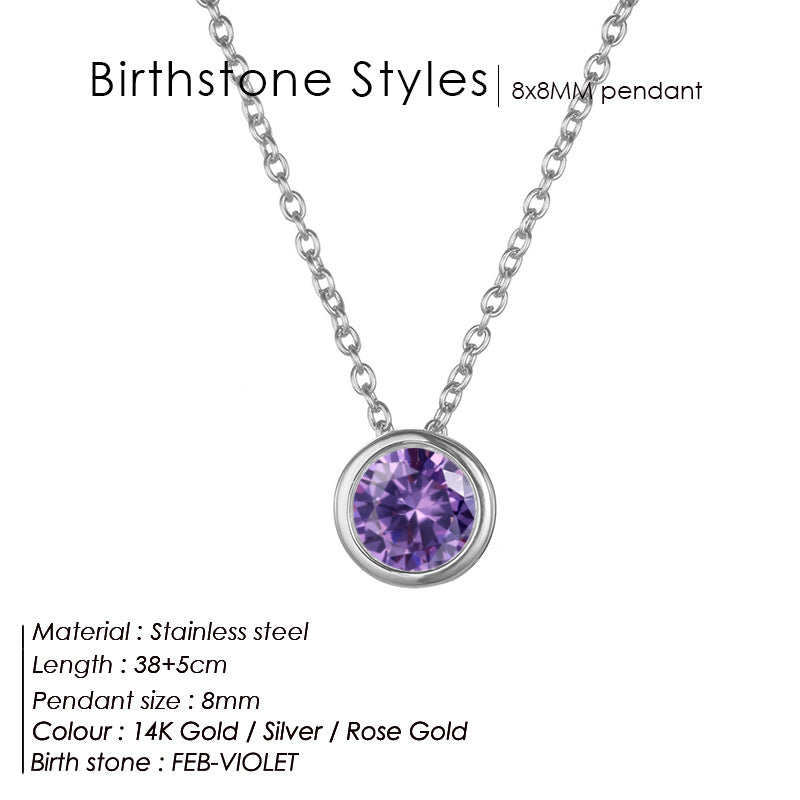 Single December Rhinestone Necklace Women's Short