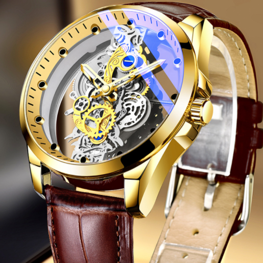 Gold Skeleton Watch
