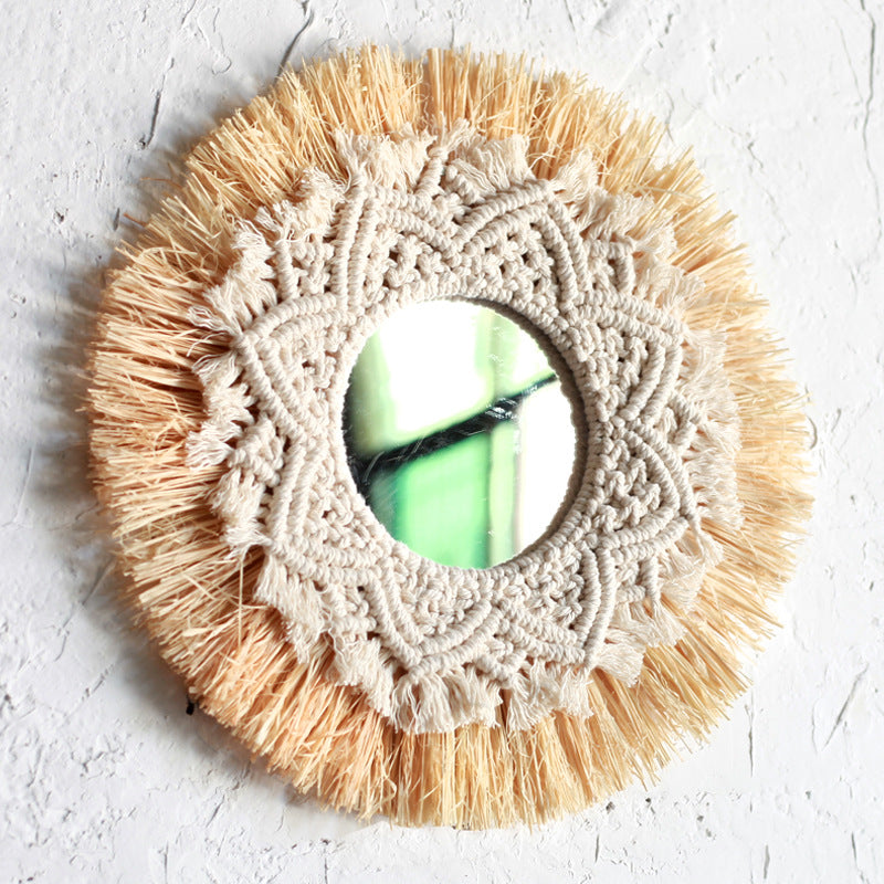 Boho Raffia Wall Mirror