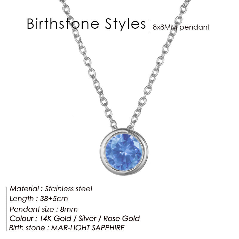 Single December Rhinestone Necklace Women's Short