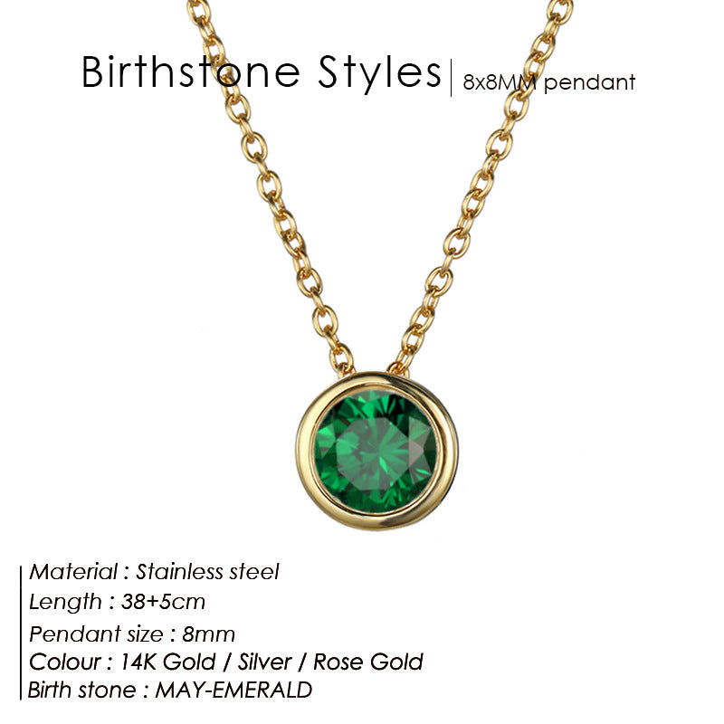 Single December Rhinestone Necklace Women's Short