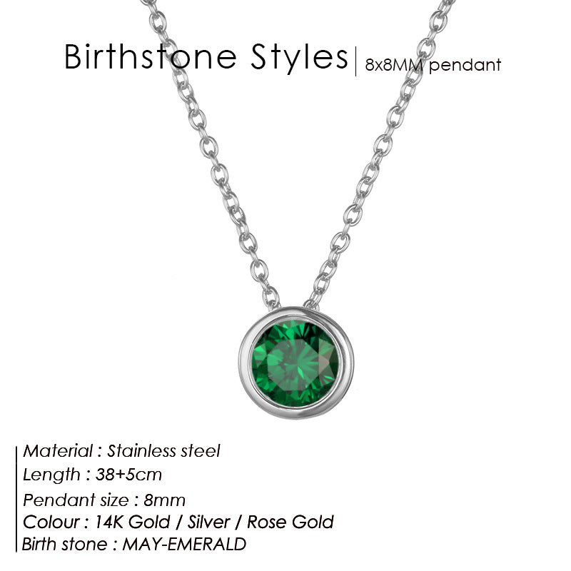 Single December Rhinestone Necklace Women's Short