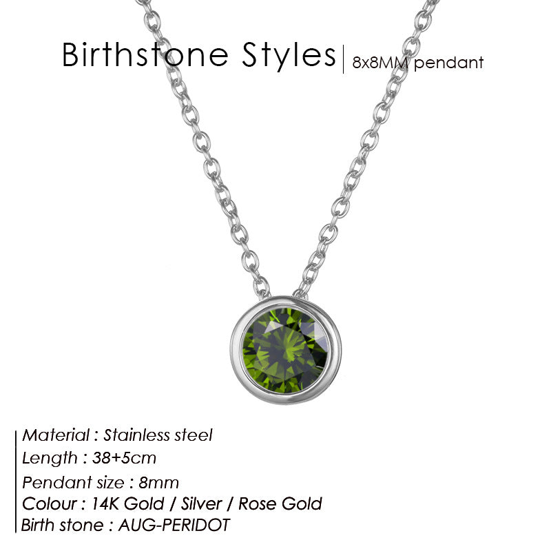 Single December Rhinestone Necklace Women's Short
