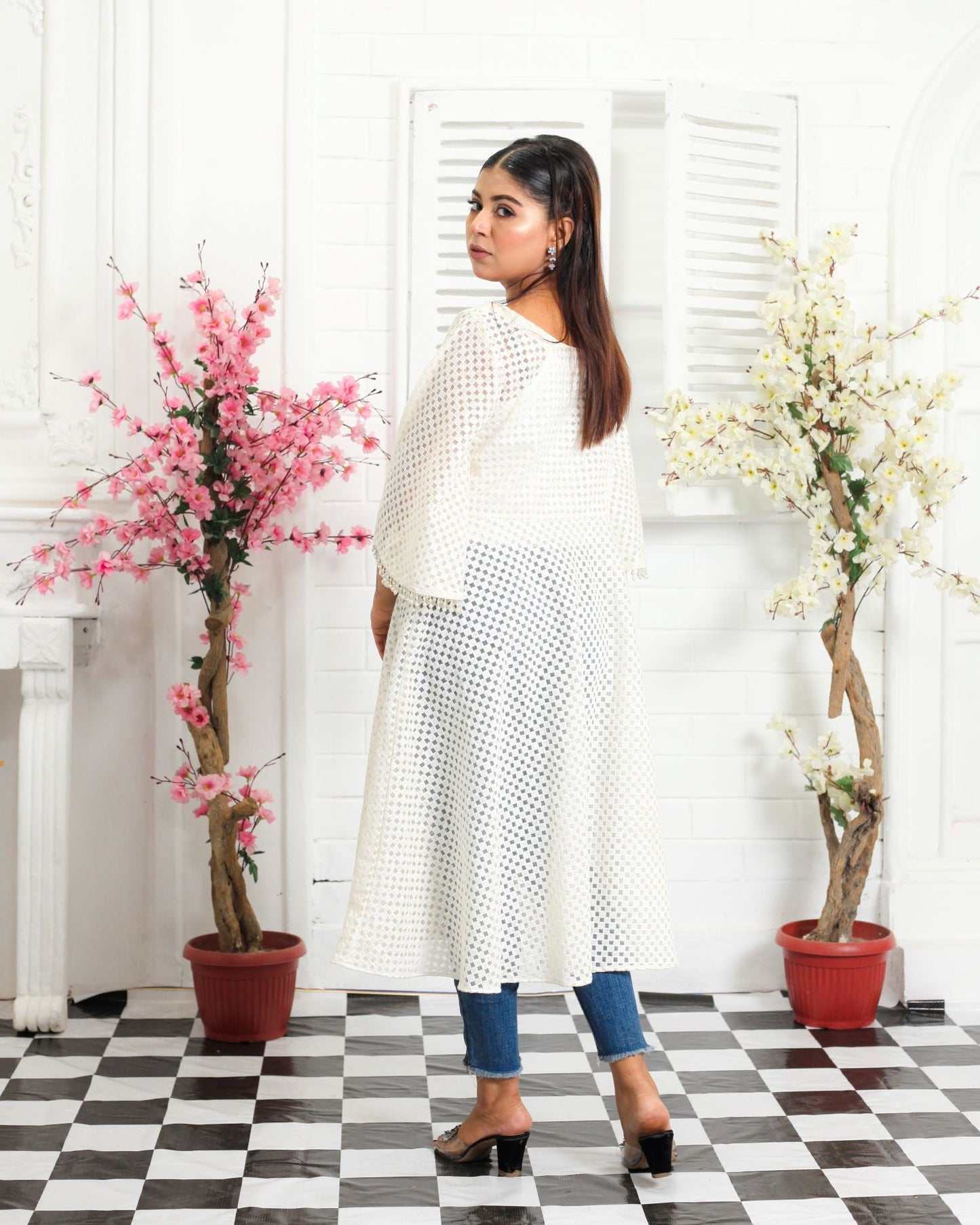 Chicken Kari Umbrella Frock with Bell Sleeves