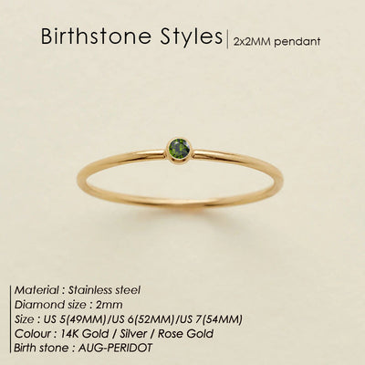 Stainless Steel Ring Golden December