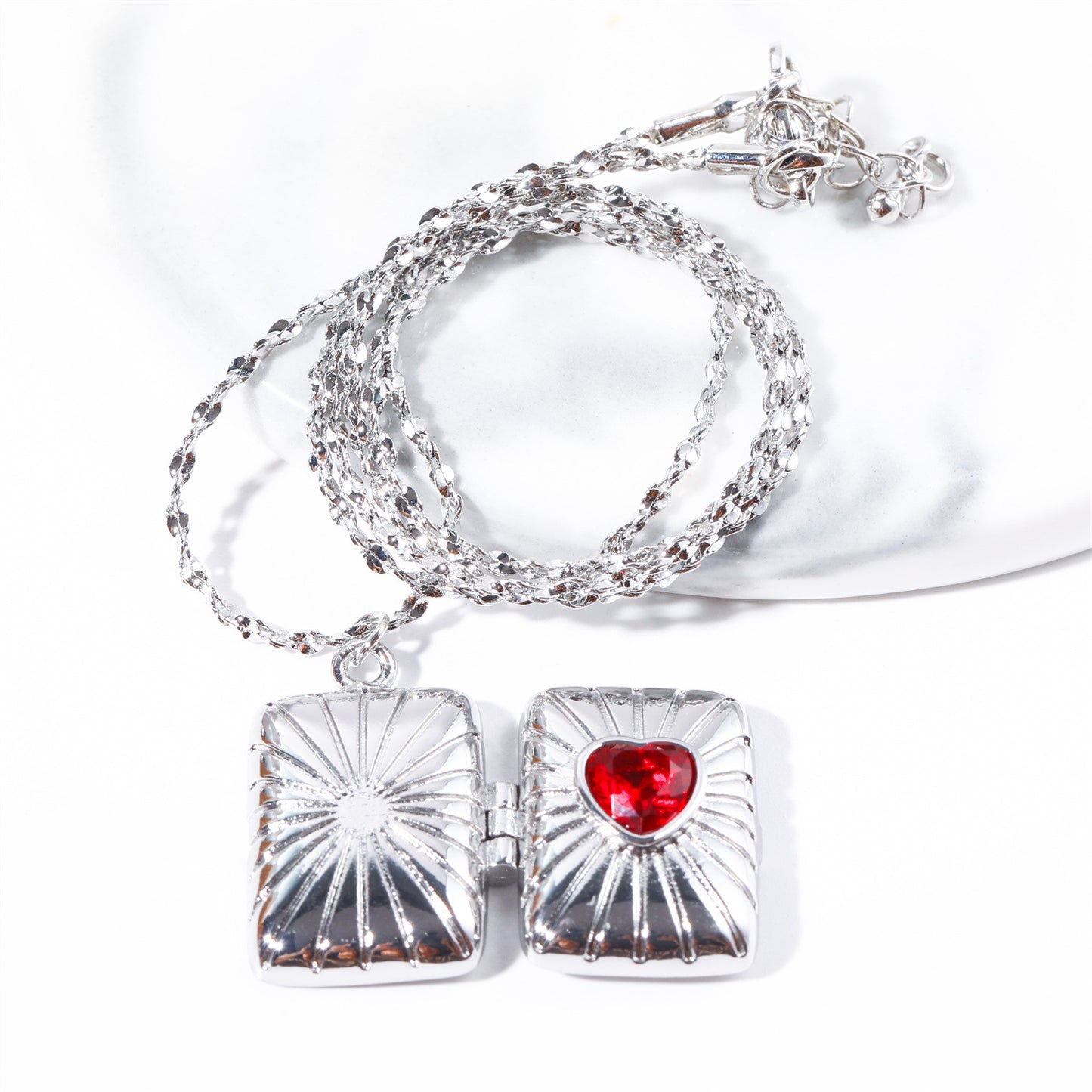 Zircon Album Box Necklace