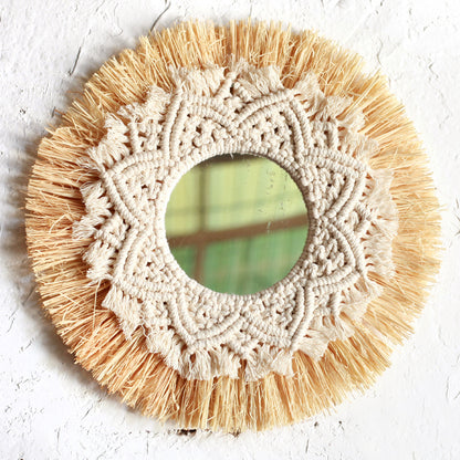 Boho Raffia Wall Mirror