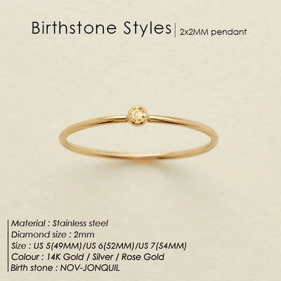 Stainless Steel Ring Golden December