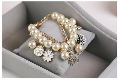 Floral Pearl Bracelet