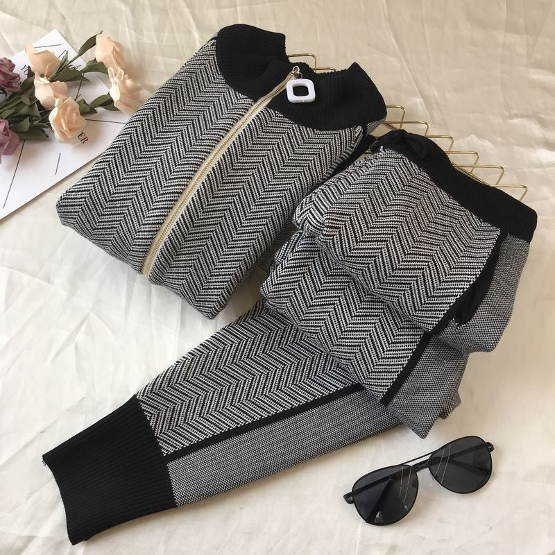 Winter Keep Warm Women Sweater Knitted Suits