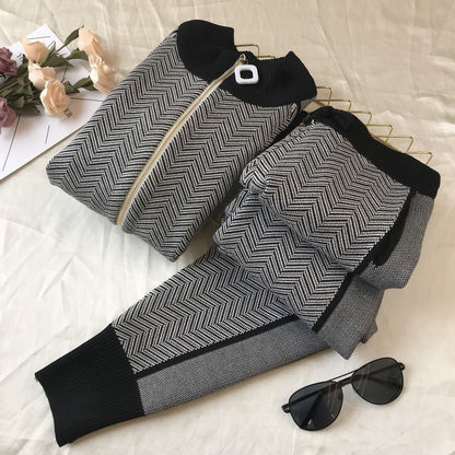 Winter Keep Warm Women Sweater Knitted Suits