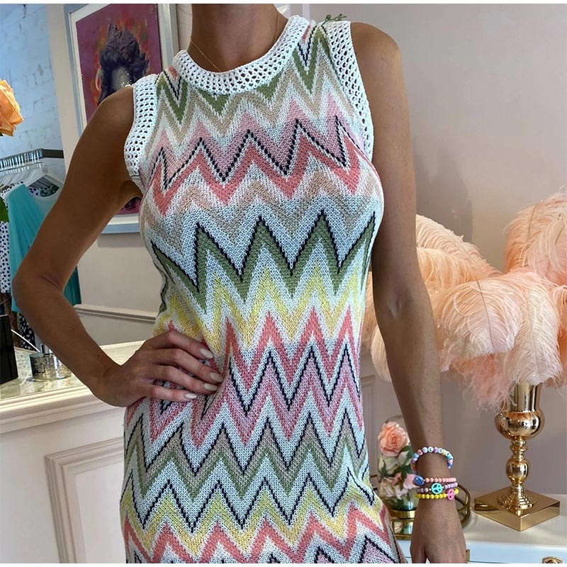 Professional Rainbow Knit Dress