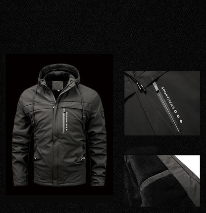 Fleece Hood Men's Jacket