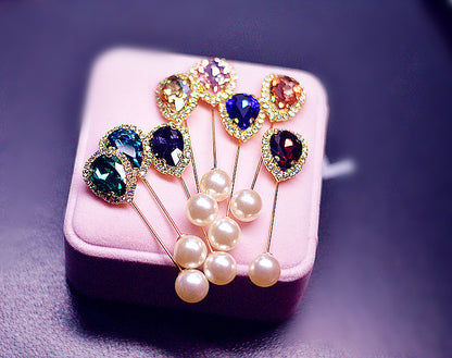 Diamond Flower Brooch