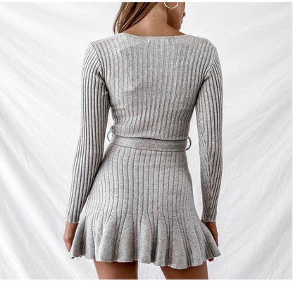Sexy V Neck Knitted Dress