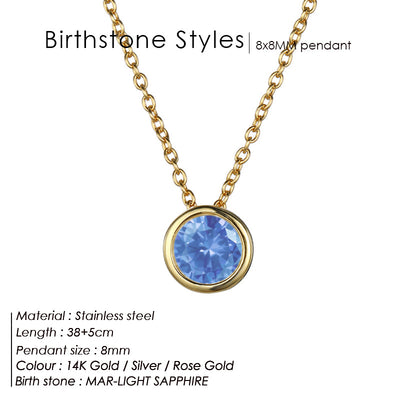Single December Rhinestone Necklace Women's Short