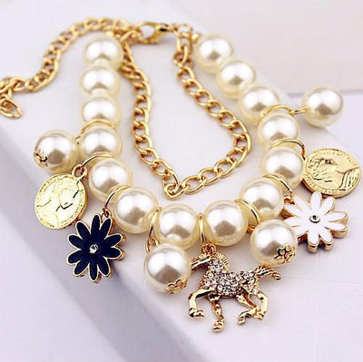 Floral Pearl Bracelet