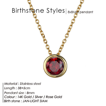 Single December Rhinestone Necklace Women's Short
