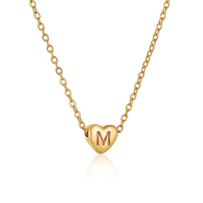 Ins Style Love Letter Necklace Women Stainless Steel Heart-shaped Niche Clavicle Chain Fashion Necklace
